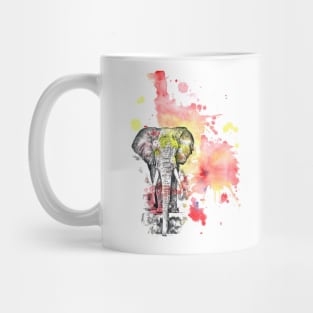 Grey Elephant and an Exlplosion of Color Mug